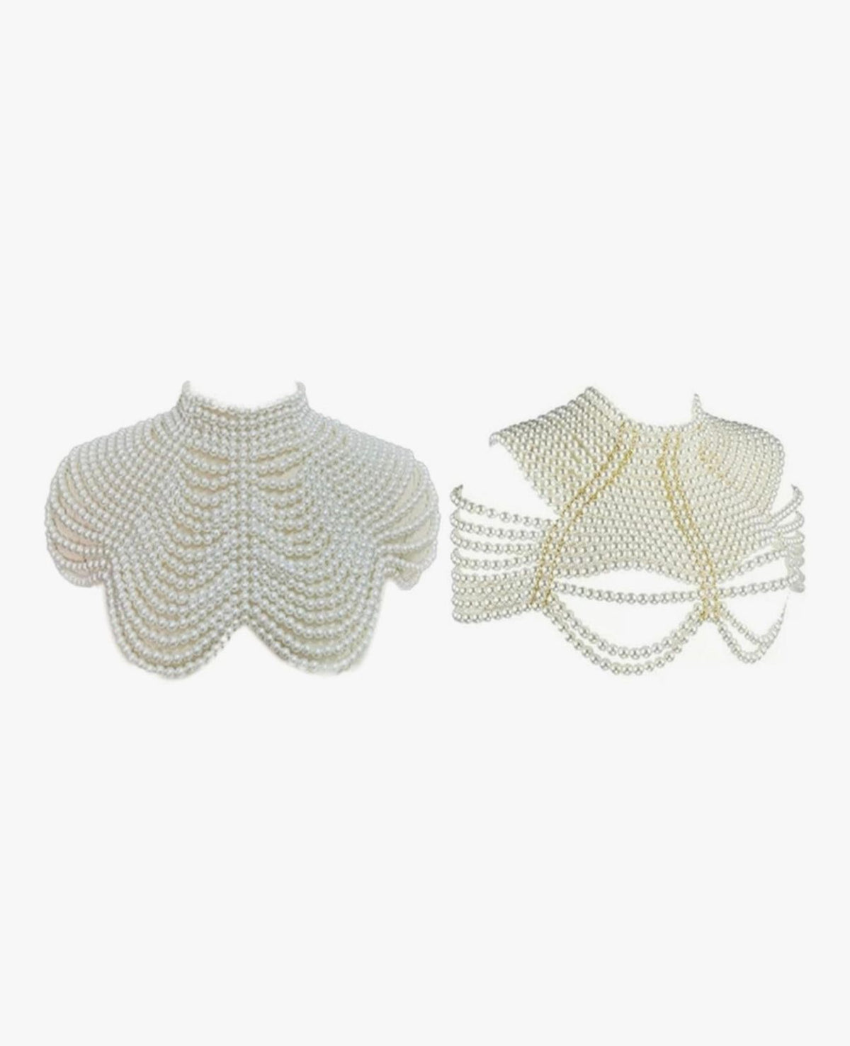 PEARL OF THE DESERT - GLDFW Women Pearl Beaded Bib Choker Necklace Body Chain Shawl Collar Jewellery Apparel Craft