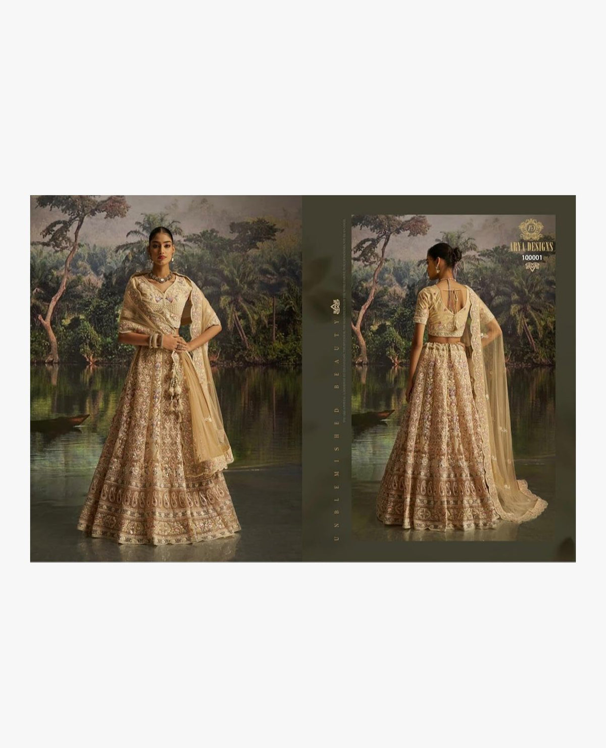 GOLD DUNES - Indian Net Fabric Dori zarkan Sequence Thread Work Party Wear Lehenga 16266