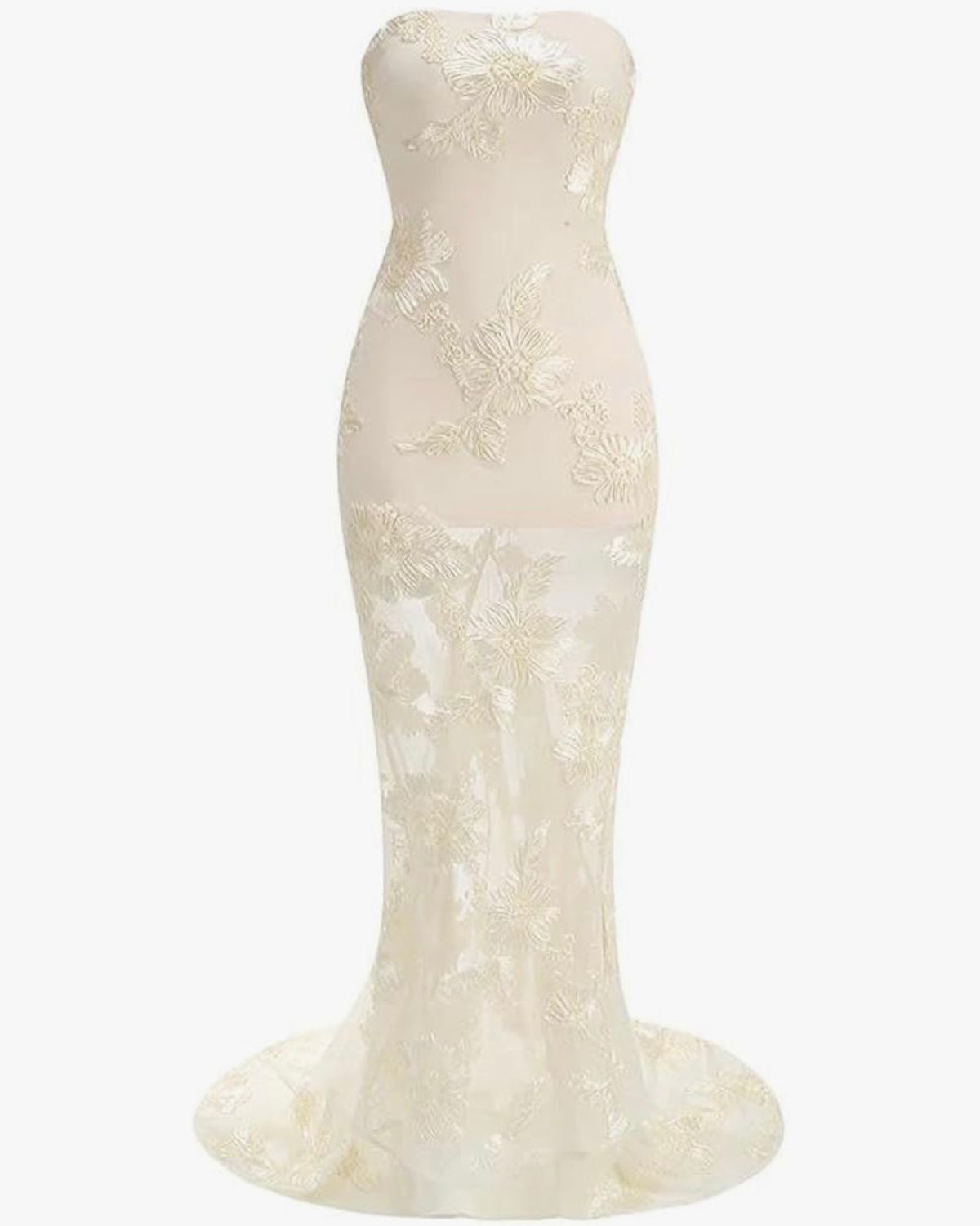ZAHRA AL SAHRA - Women's Strapless Backless Mermaid Yellow Dress