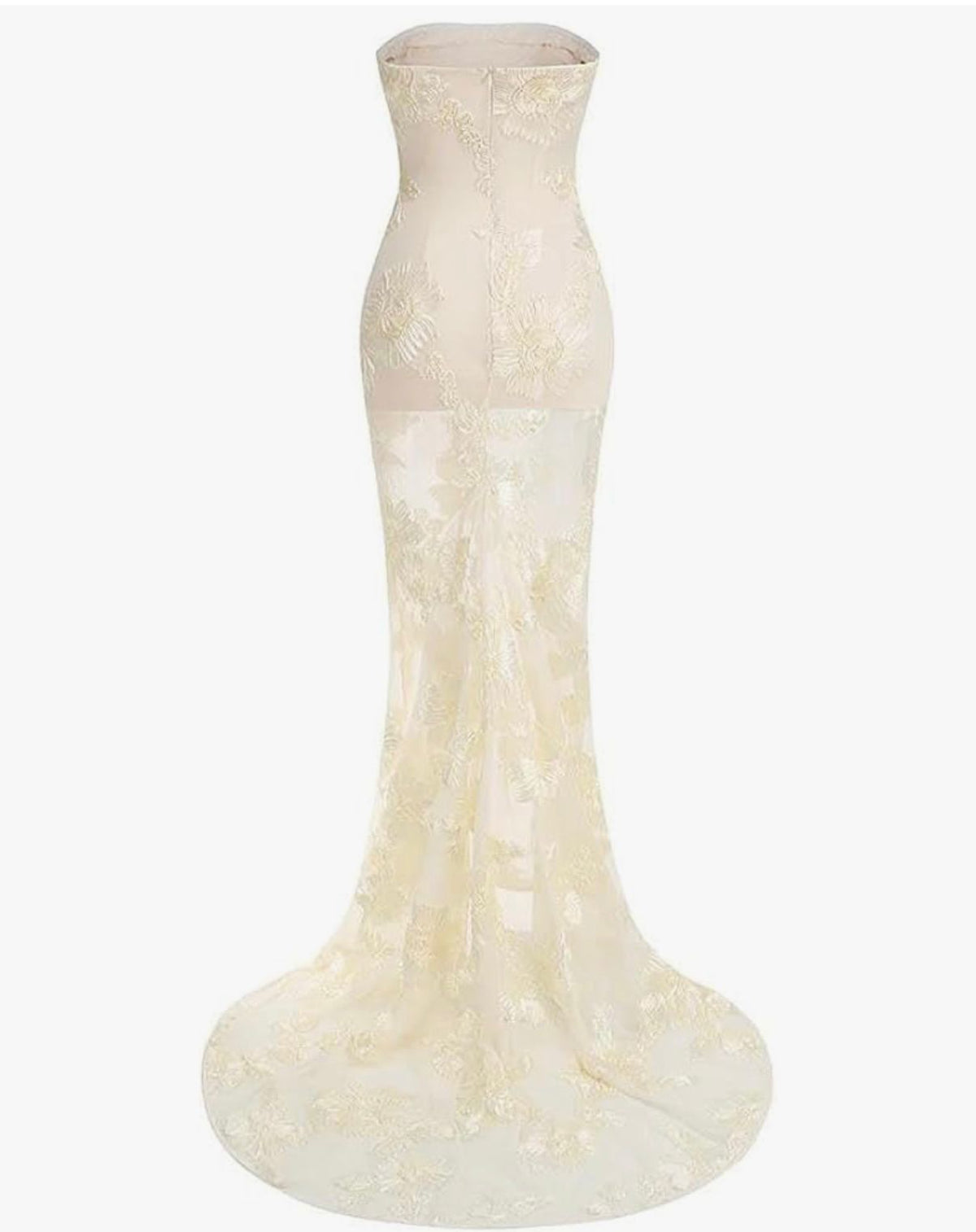 ZAHRA AL SAHRA - Women's Strapless Backless Mermaid Yellow Dress